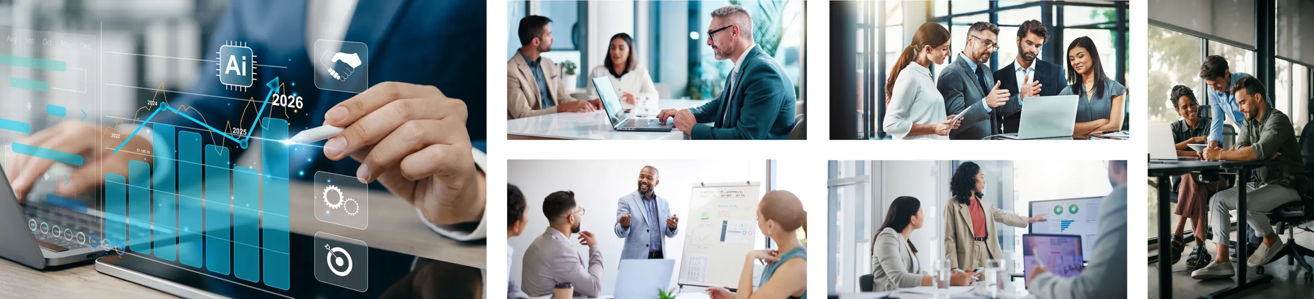 A collage showing Data analysis chart 2026 and professionals doing meetings A collage showing Data analysis chart 2026 and professionals doing meetings