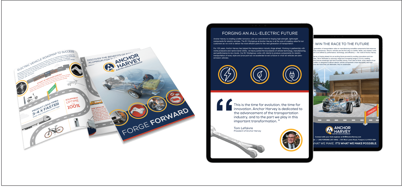 Digital renderings of Anchor Harvey catalog and website