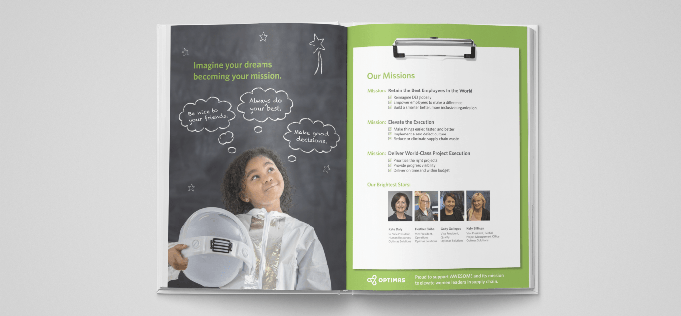 White and green catalog for Optimas