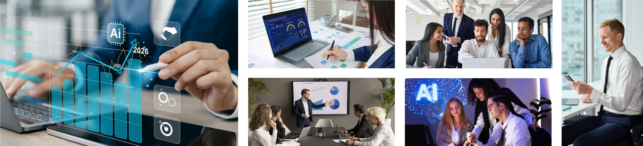 AI-Enabled Use Cases for Sales & Marketing Teams- April Bau full width image a combination of pictures showing tech professionals and IT items indoor Red Caffiene AI-Enabled Use Cases for Sales & Marketing Teams- April Bau full width image a combination of pictures showing tech professionals and IT items indoor Red Caffiene